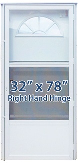 32x78 Aluminum Door Fan Window RH for Mobile Home Manufactured Housing