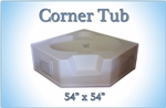 54 X 54 Fiberglass Replacement Corner Tub