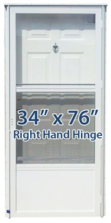 34x76 Steel Solid Door with Peephole RH for Mobile Home Manufactured Housing