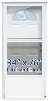 34x76 Steel Door Fan Window LH for Mobile Home Manufactured Housing
