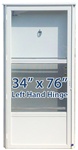 34x76 Aluminum Solid Door with Peephole LH for Mobile Home Manufactured Housing