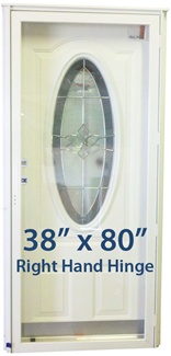 38x80 3/4 Oval Glass Door RH for Mobile Home Manufactured Housing