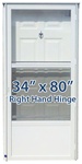 34x80 Steel Solid Door with Peephole RH for Mobile Home Manufactured Housing