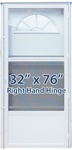 32x76 Aluminum Door Fan Window RH for Mobile Home Manufactured Housing