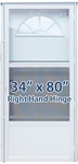 34x80 Aluminum Door Fan Window RH for Mobile Home Manufactured Housing
