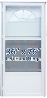 36x76 Aluminum Door Fan Window LH for Mobile Home Manufactured Housing