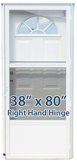 38x80 Steel Door Fan Window RH for Mobile Home Manufactured Housing
