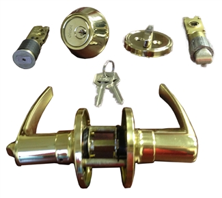 Brass Combination Lever Lock Set