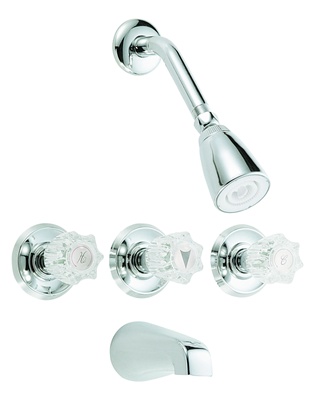 Millbridge Tub and Shower Faucet Polished Chrome Triple Handle