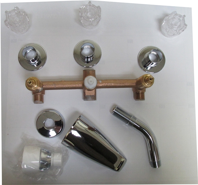 3 Valve Tub Shower Faucet, Mobile Home Bathtub Faucet Removal