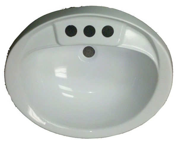 17 X 20 Oval White Plastic Sink For Mobile Home Manufactured Housing - Mobile Home Ceramic Bathroom Sinks